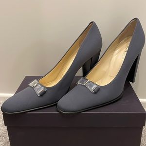 Brand New Prada Blue/Gray Fabric Pumps 39